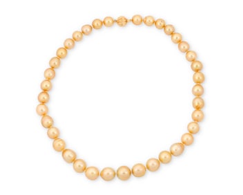A 14K Gold and Colored Cultured Pearl Necklace