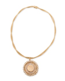 A 14K Gold and Cultured Pearl Locket Necklace