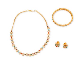 A 22K Gold and Gem-Set Suite