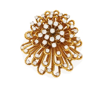 An 18K Gold and Diamond Brooch