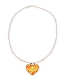 Cielo Curnis: An 18K White God, Mother-of-Pearl and Diamond Necklace