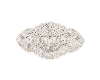 A Platinum and Diamond Brooch