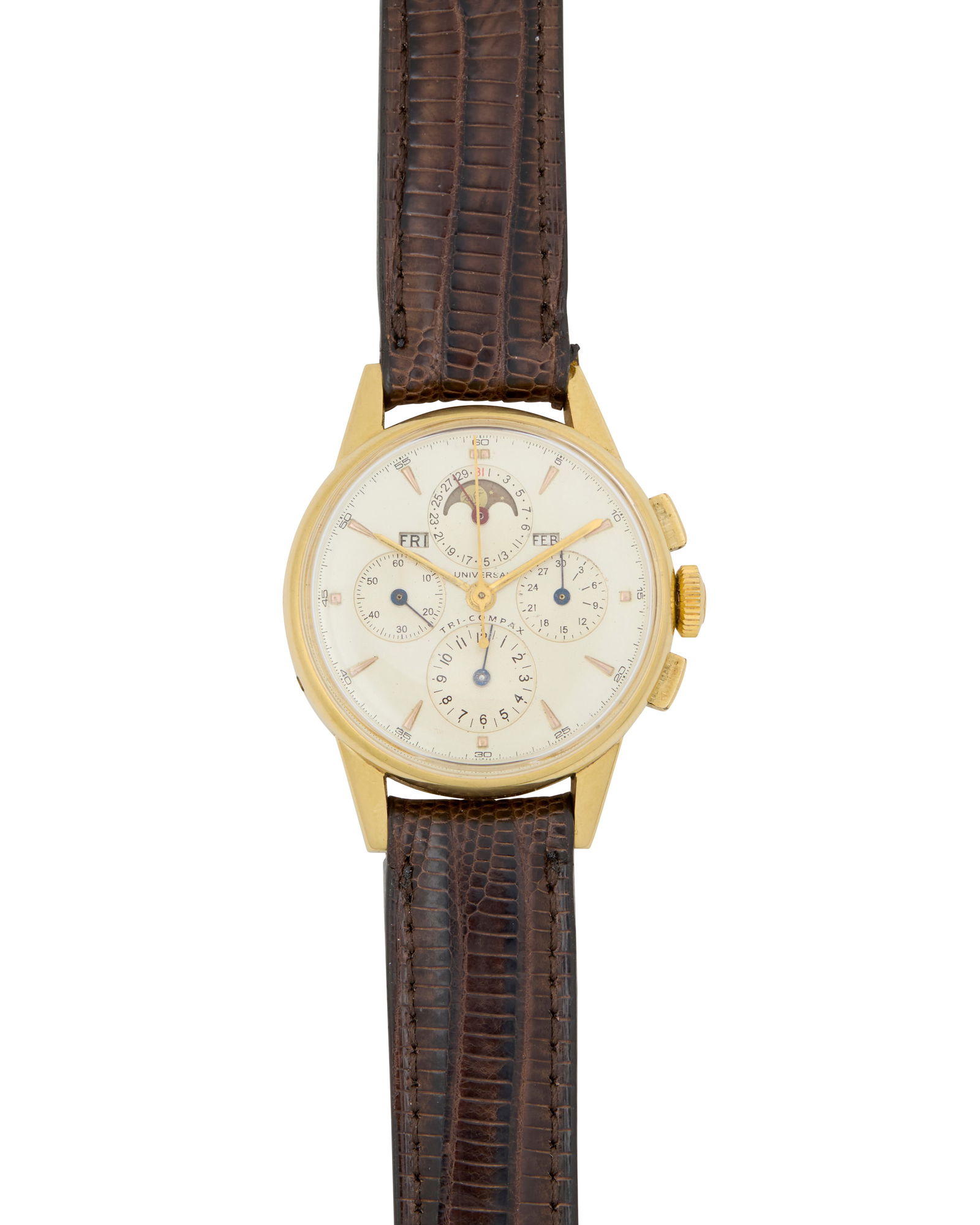 Universal Geneve: An 18K Gold 'Tri-Compax' Watch (1 of 4)