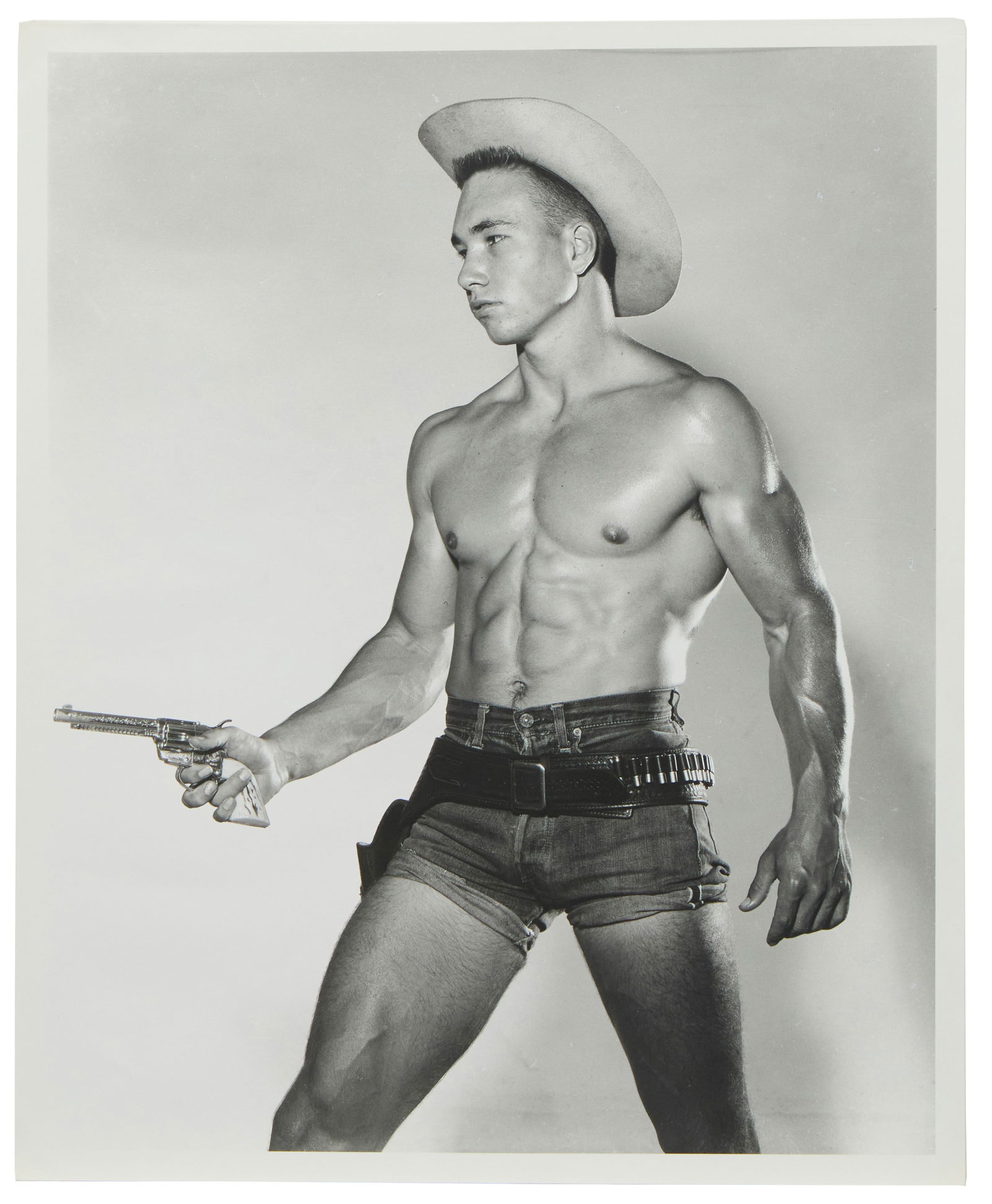 Bob Mizer (1922-1992), "Doug Courtney," circa 1950s: Bob Mizer(1922-1992)"Doug Courtney," circa 1950sGelatin silver print on paperEdition: 2/25, reprinted from the original negative, circa 1992Signed in ink, verso: Bob Mizer; titled and numbered in penc