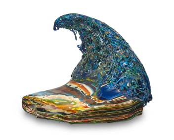 A Contemporary resin sculpture of a wave
