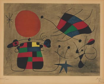 After Joan Miro (1893-1983), "Le Sourire aux ailes flamboyantes," 1954
