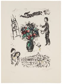 Marc Chagall (1887-1985), "Bouquet sur la ville," 1983