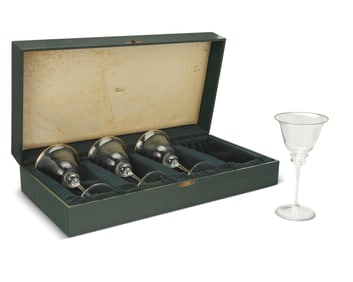 A set of four Gucci glass goblets