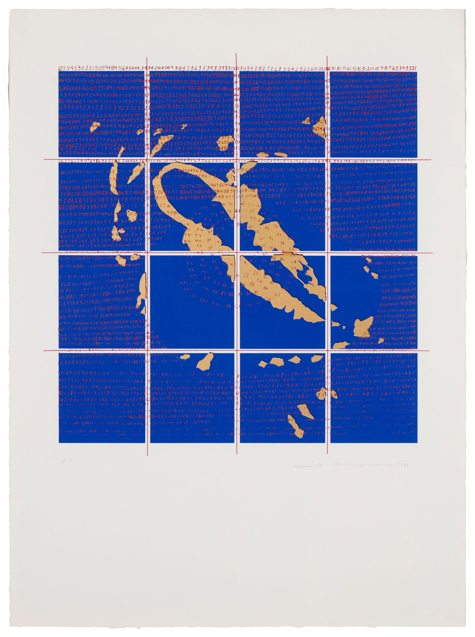 Lita Albuquerque (b. 1946), "Scarab Island," 1990: Lita Albuquerque(b. 1946)"Scarab Island," 1990Lithograph in colors on wove paperEdition: A.P. (an artist's proof aside from the edition of unknown size)Signed, dated, and numbered in pencil in the low