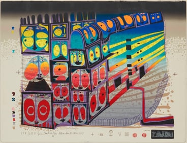 Friedensreich Hundertwasser (1928-2000), "Night Train" (Variant 5), 1978