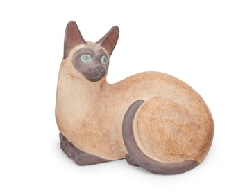 Betty Davenport Ford (b. 1924), A glazed terra cotta cat figure, mid/late 20th century
