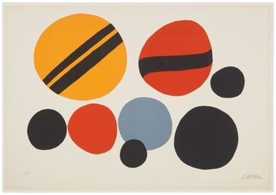Alexander Calder (1898-1976), "Chevrons Noir sur Rouge et Jaune," 1960