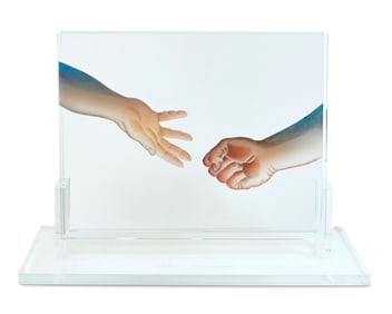 Judy Chicago (b. 1939), "Double Clear Handout / Handsoff" from the "Hands" series, 2006