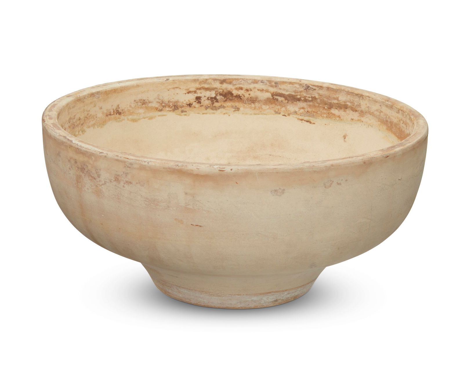 John Follis (1923-1994), An Architectural Pottery bisque earthenware bowl model S-20, mid-20th: John Follis (1923-1994)An Architectural Pottery bisque earthenware bowl model S-20, mid-20th centuryUnmarkedThe footed bowl with flat rim4.875" H x 10.5" Dia.