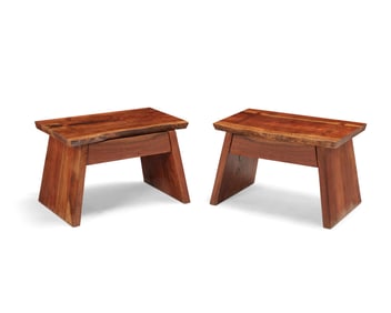 Harold Greene (b. 1953), A pair of Contemporary walnut side tables, 2014
