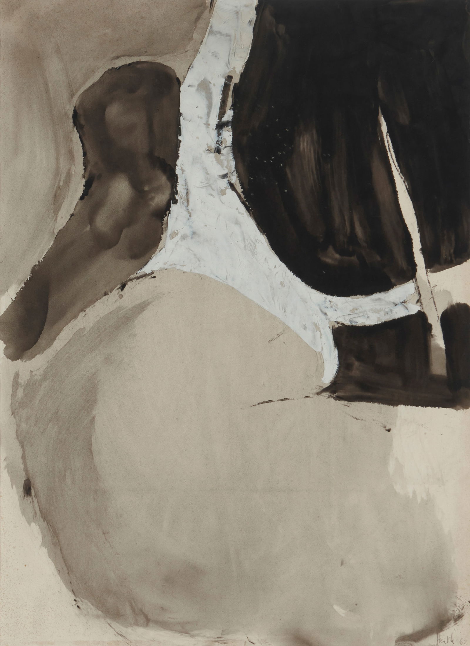 Adrian Heath (1920-1992), "Untitled," 1962: Adrian Heath(1920-1992)"Untitled," 1962Ink and gouache on paperSigned and dated in pencil lower right: Heath 62; titled on the frame plaque; inscribed in other hands "23/62" in red pencil [followed by