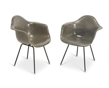 Charles and Ray Eames (1907-1978 and 1912-1988), Two 'Shell Armchairs' for Herman Miller, 4th
