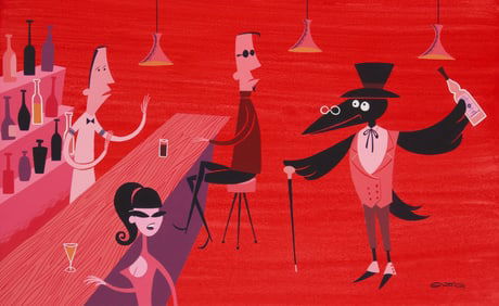 Josh Agle (aka SHAG) (b. 1962), "The Old Crow"