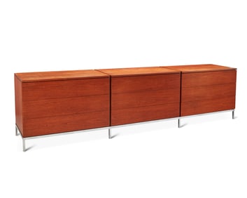Florence Knoll (1917-2019), A teak triple-chest dresser, mid-20th century