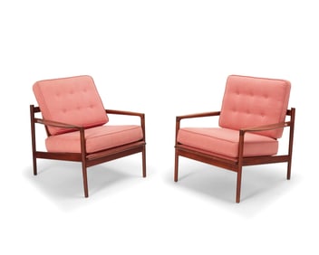Ib Kofod-Larsen (1921-2003), A pair of 'Picket Back' lounge chairs for Selig, circa 1960s