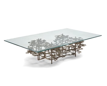 A Daniel Gluck Brutalist metal coffee table