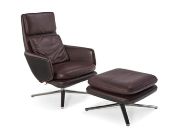 Antonio Citterio (b. 1950), A 'Grand Relax' lounge chair and ottoman for Vitra, 2019