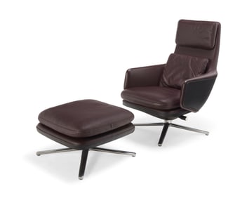Antonio Citterio (b. 1950), A 'Grand Relax' lounge chair and ottoman for Vitra, 2019