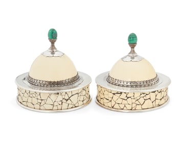 Anthony Redmile (1940-2016), A pair of ostrich egg boxes, circa 1980s