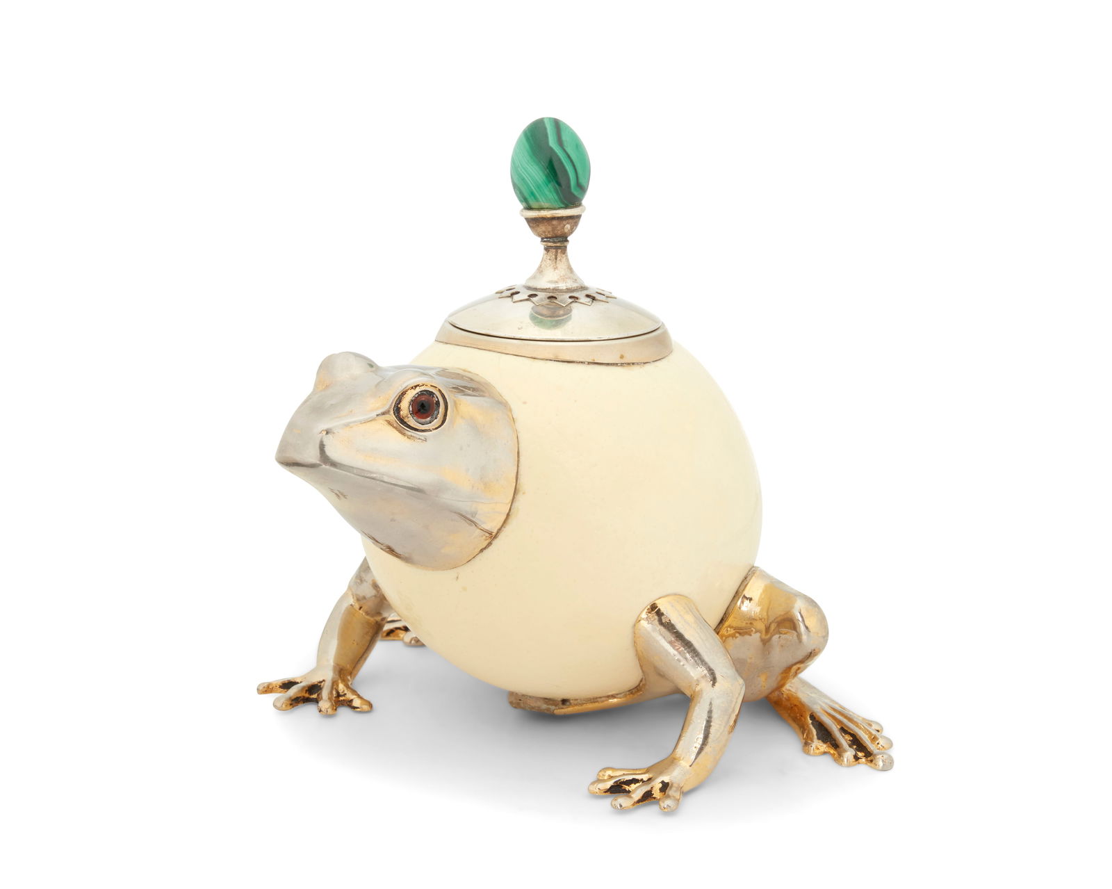 Anthony Redmile (1940-2016), An ostrich egg frog-form trinket box, circa 1980s (1 of 6)