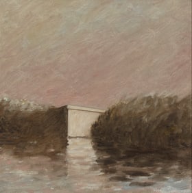 Gordon Cook (1927-1985), "Delta - Skiff - Pink Sky" (Sacramento River)