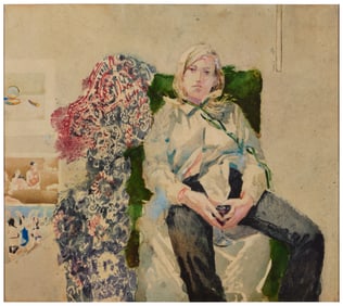 Jerald Silva (b. 1936), Seated figure, 1972