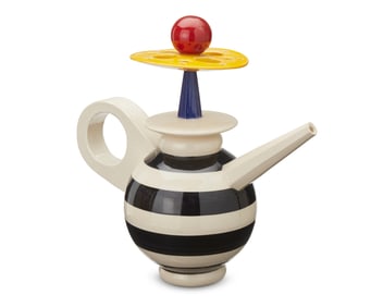 Peter Shire (b. 1947), A Memphis glazed ceramic teapot, 1990s