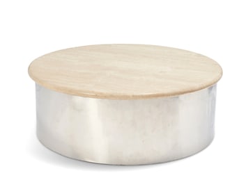 Steve Chase (1941-1994), A travertine-top drum table, late 20th century