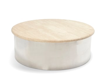 Steve Chase (1941-1994), A travertine-top drum table, late 20th century