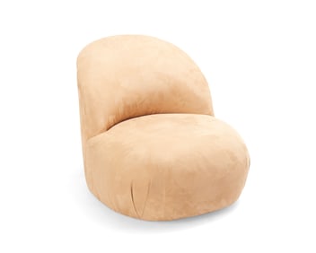 Steve Chase (1941-1994), A Modern suede upholstered slipper chair, late 20th century