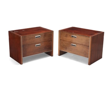 Robert Baron (1925-2014), A pair of walnut side tables for Glenn of California, late 20th century