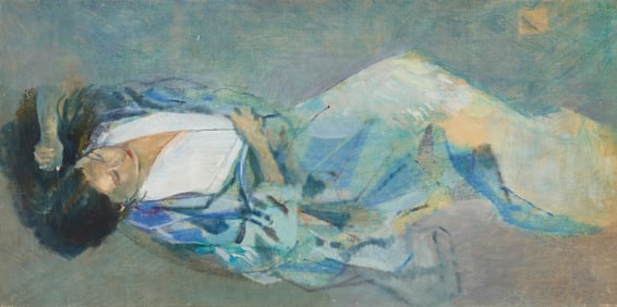 Mario Armond Zamparelli (1921-2012), "Blue Kimono: reclining figure," 1980
