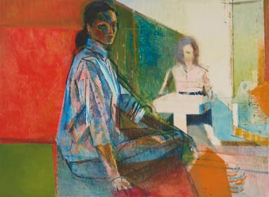 Mario Armond Zamparelli (1921-2012), Portrait of the artist's wife and daughter