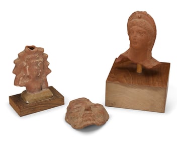 A group of classical-style terra cotta figures