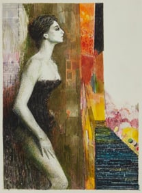 Mario Armond Zamparelli (1921-2012), Woman beside a staircase