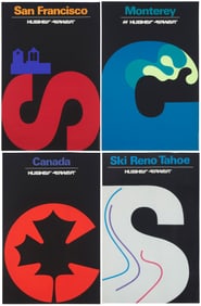 A group of four Hughes Airwest travel posters, designed by Mario Armond Zamparelli (1921-2012) and