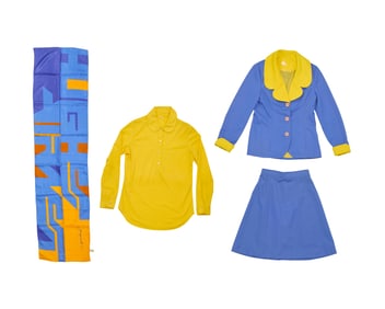 A Mario Armond Zamparelli and Company for Hughes Airwest hostess uniform prototype ensemble