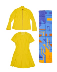 A Mario Armond Zamparelli and Company for Hughes Airwest hostess uniform prototype ensemble