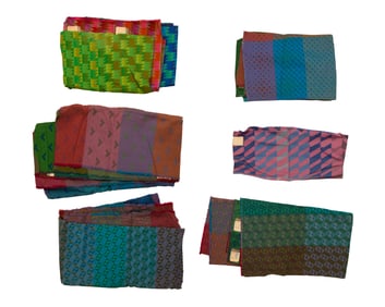 A group of Mario Armond Zamparelli and Company for Hughes Airwest Boeing 727-200 interior fabrics