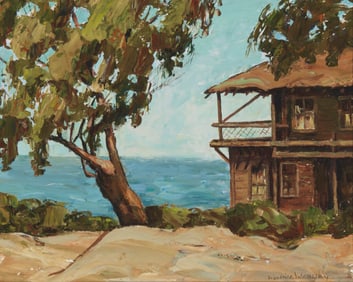 Virginia Woolley (1884-1971), "Foot of Moss Street" (Laguna Beach)