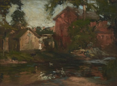 Louis Frederick Berneker (1876-1937), "Feeding the Ducks," 1912