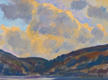 Thomas Wood (b. 1940), Clouds and Lake Nicasio (Marin County), 1994