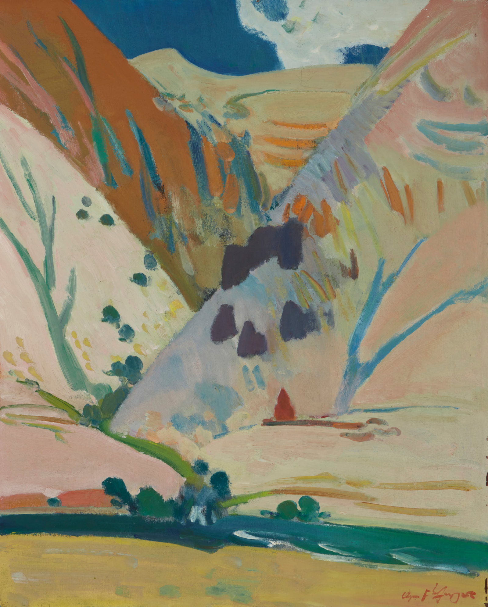 Ara Bekaryan (1913-1986), Rolling hills Modernist landscape (1 of 5)