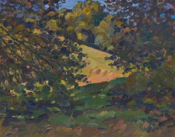 Thomas Wood (b. 1940), Landscape with greenery, 2000