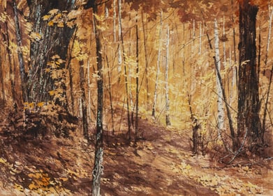 Gunter H. Korus (b. 1928), Fall forest, 1974